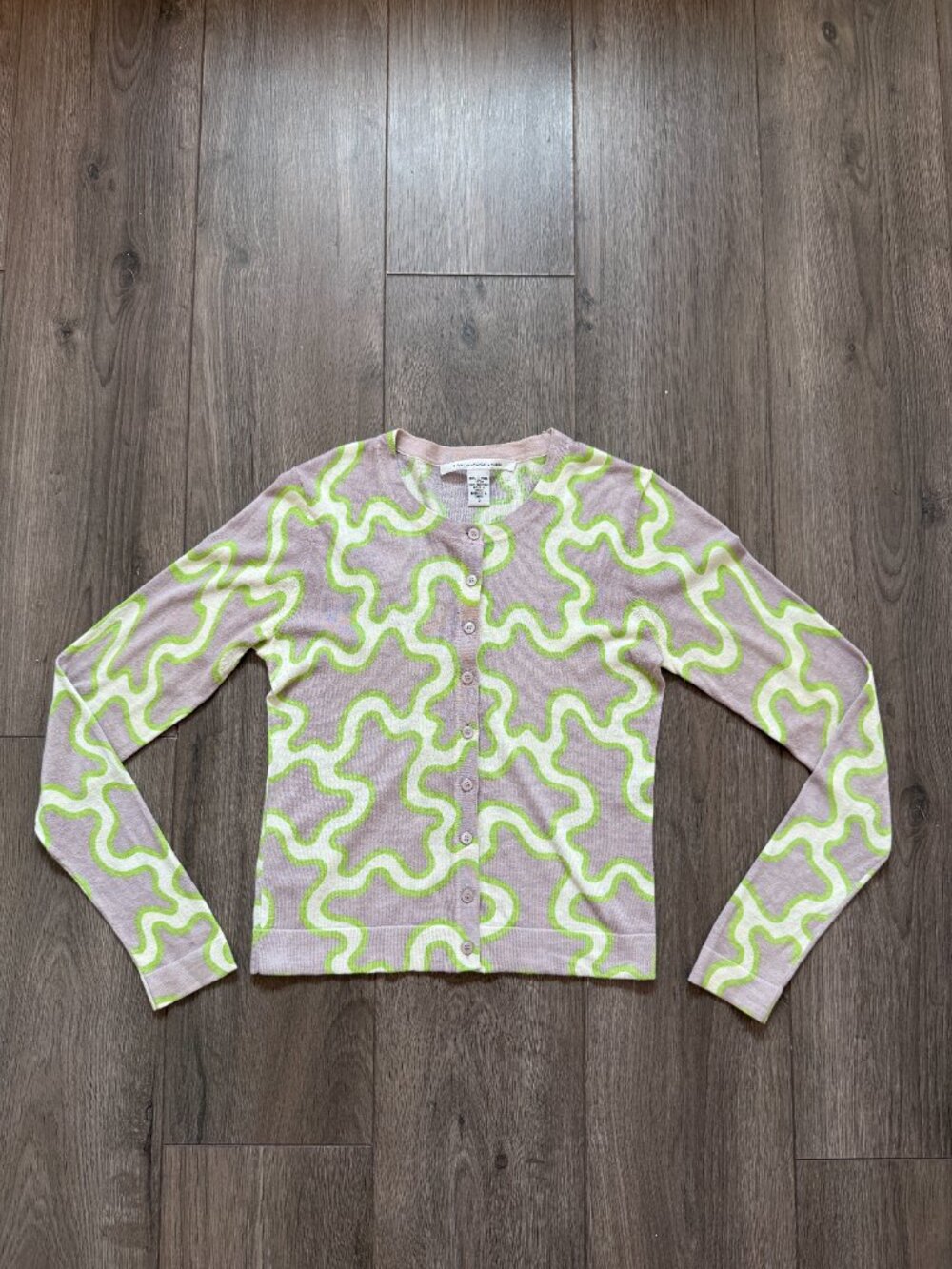 Diane von Furstenberg DVF Lightweight Printed Cotton Silk Cardigan Size S